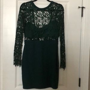 Emerald green lace dress